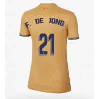 Barcelona Frenkie de Jong #21 Fotballklær Bortedrakt Dame 2022-23 Kortermet